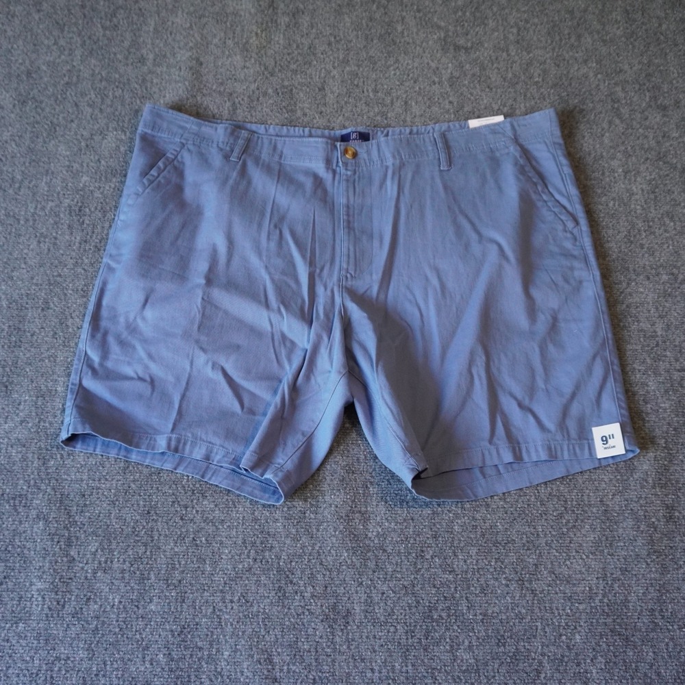 George Mens Flat Front Shorts Size 46 Blue Above Knee 9" Inseam‎